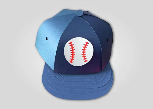 Miniatura 5 de Caja de regalo para gorra de béisbol (2 juegos), piezas de caja de regalo de gorra de béisbol azul, idea de regalo de kit de manualidades, 6 x 7.5 x
