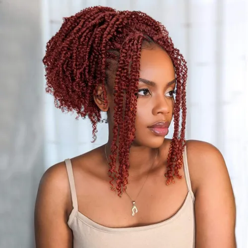 Miniatura 16 de COOKOO 9 paquetes de extensiones de cabello sintético de ganchillo pretrenzado de 6 pulgadas, trenzas mini de pasión preenlazadas, trenzas 1b#