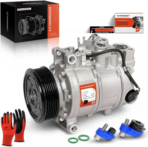 A-Premium Compresor de aire acondicionado de CA con embrague compatible con A4 2004-2015, A4 Allroad 2013-2016, A4 Quattro, A5, A6, Q3, Q5, Q7 y