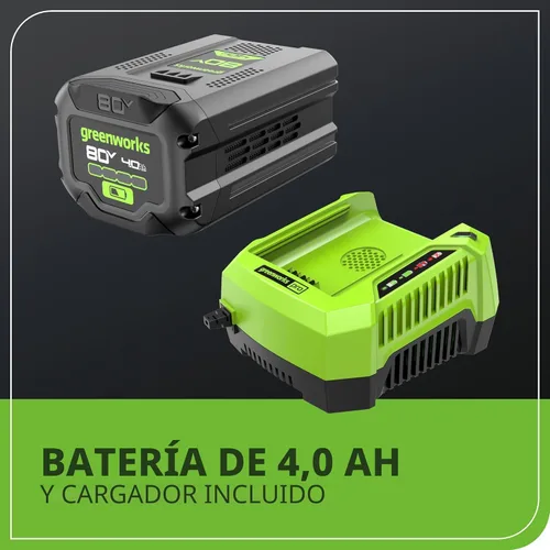 Miniatura 10 de Greenworks Cortacésped eléctrico inalámbrico sin escobillas de 80 V 21 pulgadas (autopropulsado) + soplador de hojas axial (580 CFM)