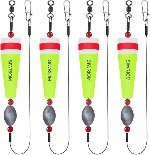 Flotadores de corchos para pesca en agua salada, 4 piezas de bobbers pesados, pesca en tierra, flotador de corcho, sonajero para peces rojos,