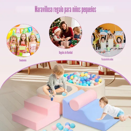 Miniatura 5 de MIND&ACTION Juguetes de Escalada para Niños Pequeños de 6 Piezas en Interiores con Piscina de Pelotas, Juguetes de Escalada para Mayores de 1 Año