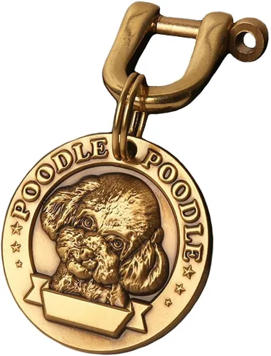 Miniatura 47 de Etiquetas de identificación para mascotas de cobre puro, etiquetas de nombre de perro personalizadas en relieve 3D con letras personalizadas