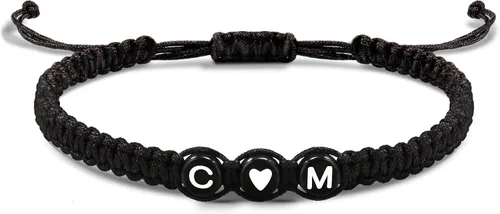 Pulseras con iniciales para mujeres y hombres, regalos para novia, novio, pulseras de letras "I Love You", regalos para ella, él, mejor amigo,