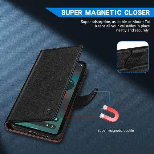 Miniatura 3 de ZZXX Funda tipo cartera para Google Pixel 6a con bloqueo RFID, ranura para tarjetas, función atril, cierre magnético, funda protectora de cuero