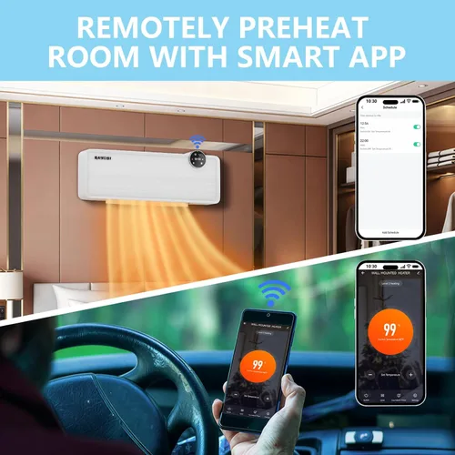 Miniatura 3 de Calentador de pared eléctrico para interiores de 1500 W para dormitorio, hogar, espacio de hasta 1000 pies cuadrados