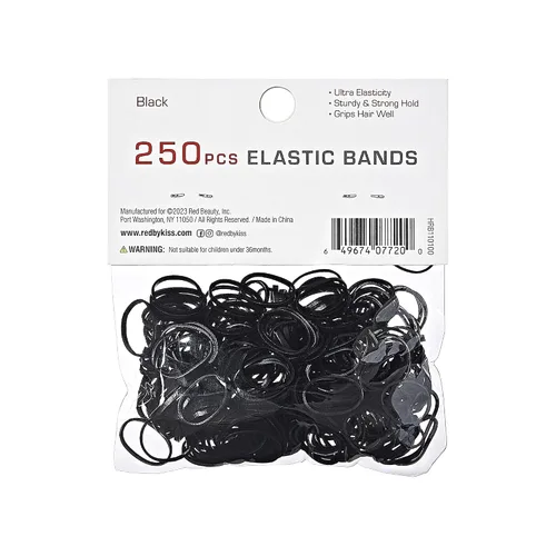 Miniatura 3 de RED by Kiss 250 mini bandas de goma, bandas elásticas para el cabello suaves para niños, niñas, mujeres, hombres y niños, pequeños accesorios
