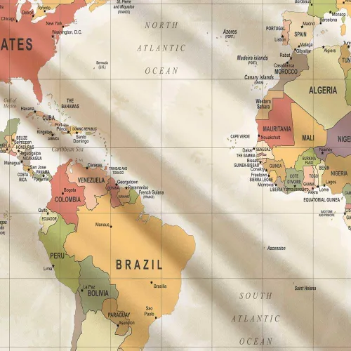 Miniatura 4 de ICTEISOM Tapiz de mapa del mundo para niños estudiantes, mapa del mundo con países y ciudades principales, tapiz de arte de pared póster tapices