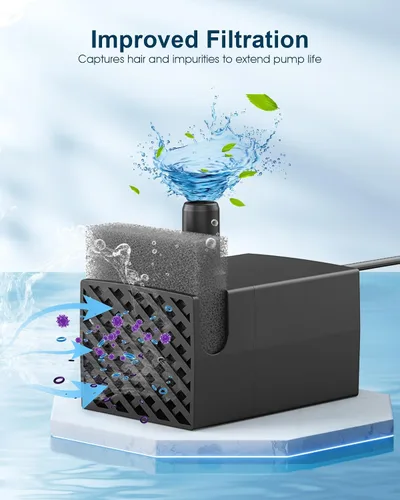 Miniatura 8 de Repuesto de bomba de agua para perros – Compatible con fuente de agua de acero inoxidable para perros grandes, bomba de repuesto silenciosa y segura
