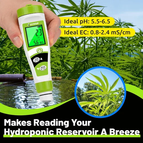 Miniatura 2 de UIUZAMR Medidor de pH para Hidroponía Medidor de PPM EC para Agua Hidropónica Probador de Pantalla Simultánea para Nutrientes de Plantas Medidor