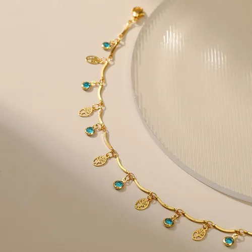 Miniatura 26 de Tobillera para mujer, chapada en oro de 18 quilates, tobillera con dije de oro, impermeable, para verano, playa, cadena de pie, joyería para regalos
