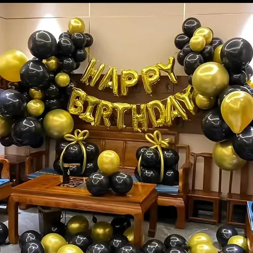 Miniatura 6 de 200 globos negros y dorados de 5 pulgadas, cromados, metálicos, dorados, negros, de látex, gruesos, pequeños para bodas, cumpleaños, graduaciones