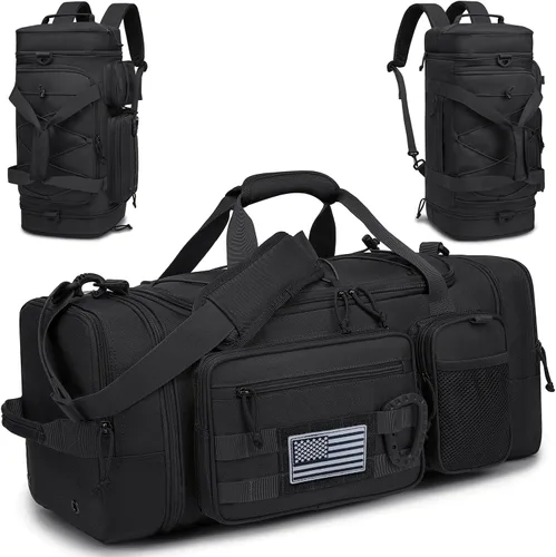 Mochila táctica para gimnasio y viaje, mochila multifuncional para hombre, 45L, bolsa de lona deportiva militar con compartimento para zapatos y