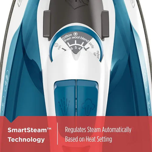 Miniatura 3 de BLACK+DECKER Easy Steam - Plancha compacta IR06V, cable de doble posición, suela antiadherente TrueGlide, vapor vertical, SmartSteam