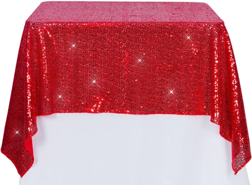 Miniatura 105 de PartyDelight Mantel de lentejuelas redondo de 50 pulgadas, color dorado claro, adorno de mesa para decoración de bodas, fiestas, cumpleaños