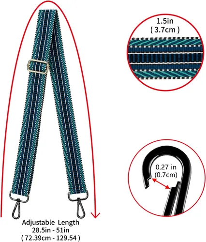 Miniatura 181 de ZOOEASS Hebillas de níquel Correa ancha para el hombro ajustable de repuesto para cinturón de pistola, hebilla de guitarra estilo bandolera