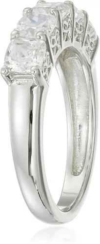 Miniatura 2 de Tienda Collection Platinum or Gold Plated Sterling Silver Fancy Cut 5-Stone Ring made with Infinite Elements Zirconia
