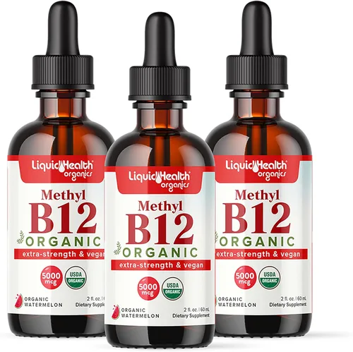 Miniatura 6 de LIQUIDHEALTH USDA Orgánico Gotas Líquidas de Vitamina B12 Metil Metilcobalamina con Jugo de Cereza Agria - Aumenta la Energía, Apoyo Inmunológico