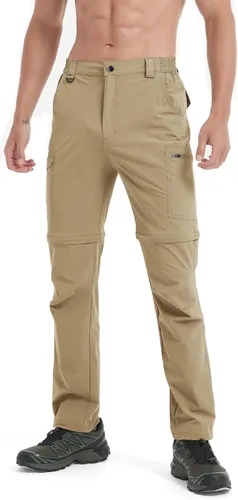 Miniatura 61 de Pantalones de senderismo para hombre, convertibles, con cremallera, ligeros, impermeables, de secado rápido, pesca al aire libre, viajes, safari