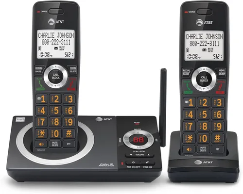 Miniatura 27 de AT&T DECT 6.0 Teléfono doméstico con cable/inalámbrico con 2 auriculares y contestador automático, bloqueador inteligente de llamadas, identificador