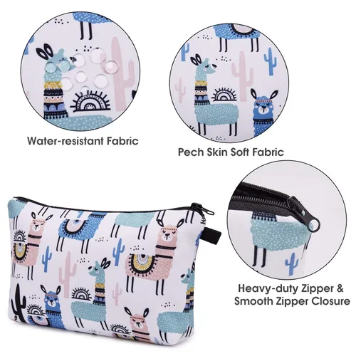 Miniatura 6 de WANDF Bolsa de cosméticos para mujeres, organizador de bolsa de maquillaje pequeña, mini bolsa de maquillaje para el bolso, resistente al agua
