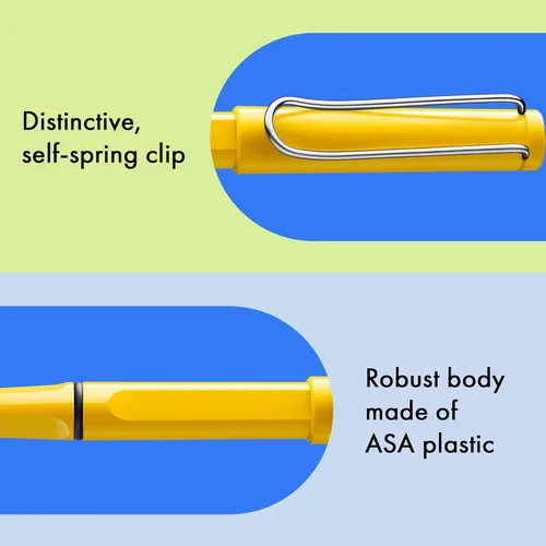 Miniatura 4 de Lamy Safari amarillo - Bolígrafo con empuñadura ergonómica y ancho de línea M - para una escritura larga y agradable - hecho de resistente plástico