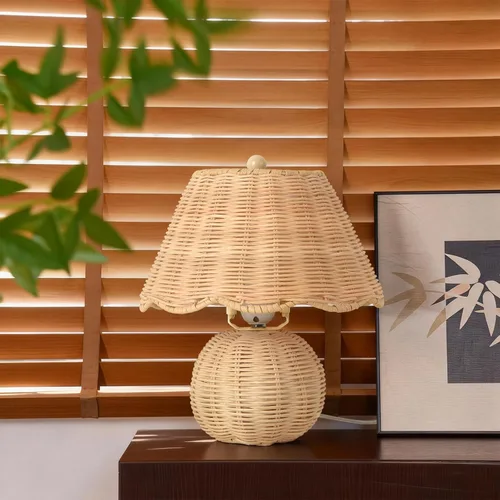 Miniatura 11 de Lámpara de mesa pequeña azul claro para mesita de noche del dormitorio, lindas lámparas de dormitorio para mesita de noche, lindas mini lámparas
