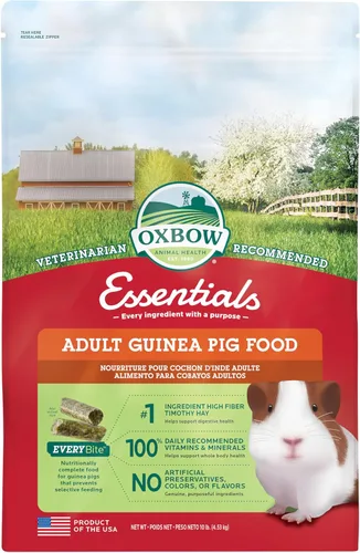 Oxbow Essentials Alimento para Conejillo de Indias, Conejillo de Indias Adulto, Hecho con Heno Timothy de Oxbow, Pellets de Comida para Mascotas con