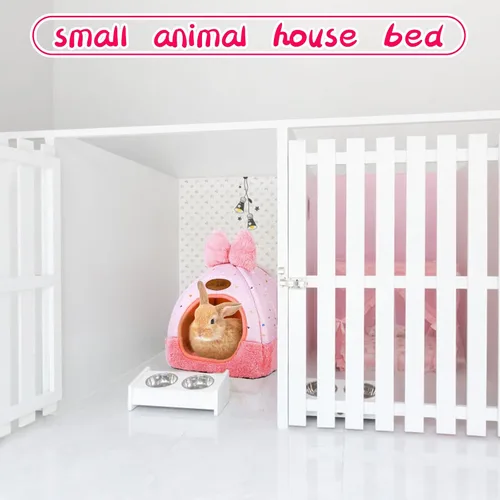 Miniatura 7 de Escondites de cama de conejo, hurones, ratas, erizos, jaula de chinchilla, accesorio para conejo, conejillo de indias, hámster, cama de conejo Rosa