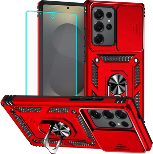Miniatura 28 de HNHYGETE Funda para Samsung A13 5G, Galaxy A13 5G con protector de pantalla, soporte giratorio de grado militar de 360° (resistente), fundas Negro