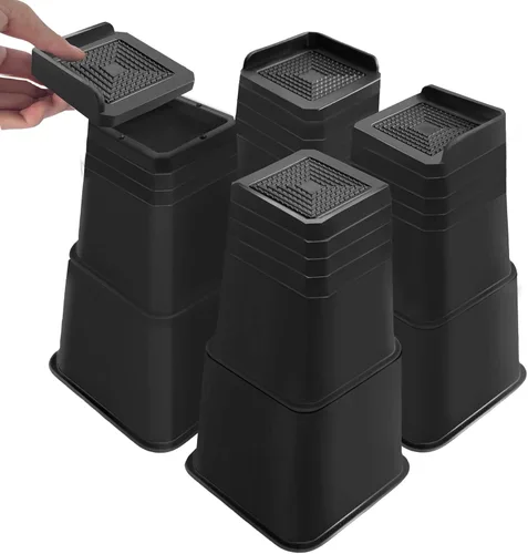 Miniatura 8 de 28 PCS Elevadores de Cama Ajustables de 12 Pulgadas Resistentes, Elevadores de Muebles con Elevación en Alturas de 1, 2, 3, 4, 5, 6, 7, 8, 9, 10
