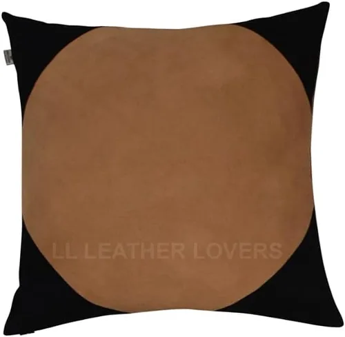 Miniatura 2 de LL LEATHER LOVERS Funda de almohada de piel de cordero - Funda de cojín para sofá, fundas decorativas para sala de estar y dormitorio, 20 x 20 Negro