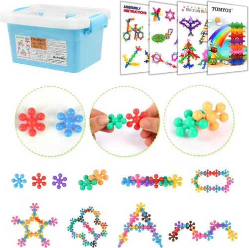 Miniatura 3 de TOMYOU 200 Piezas Bloques de Construcción Niños Juguetes STEM Conjuntos de Discos Educativos Entrelazados de Plástico Sólido para Niños y Niñas
