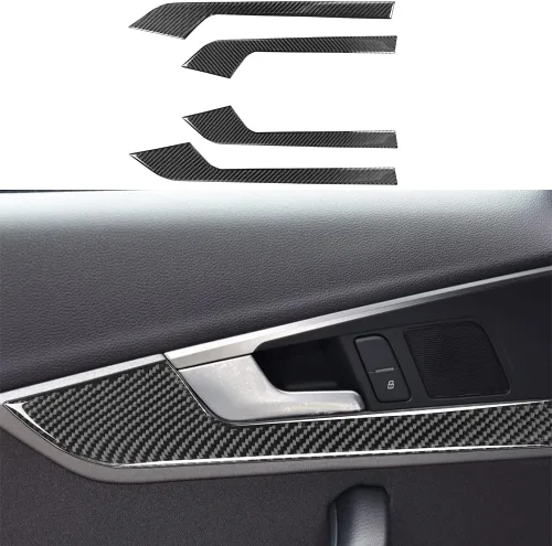Miniatura 33 de Blazeray Accesorios interiores de fibra de carbono, cubierta decorativa, ajuste adhesivo para Audi A4 B9 2017-2019 (cubierta de perilla central)