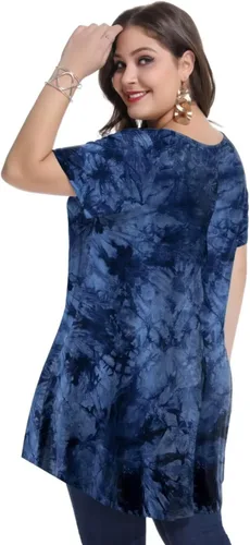 Miniatura 5 de MONNURO - Camiseta de manga corta para mujer, holgada con mucho vuelo, talla grande