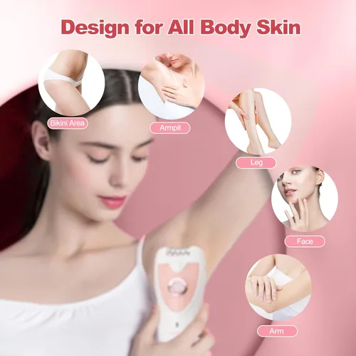 Miniatura 4 de Depiladora para mujer, depilación 2 en 1 para la cara de las mujeres, dispositivo removedor de pelo recargable, depiladora de deslizamiento suave