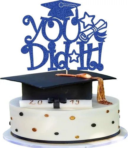 Miniatura 14 de 1 pieza de decoración de pastel de graduación 2023 con purpurina de felicitaciones 2023 para pastel de graduación 2023 temática de graduación