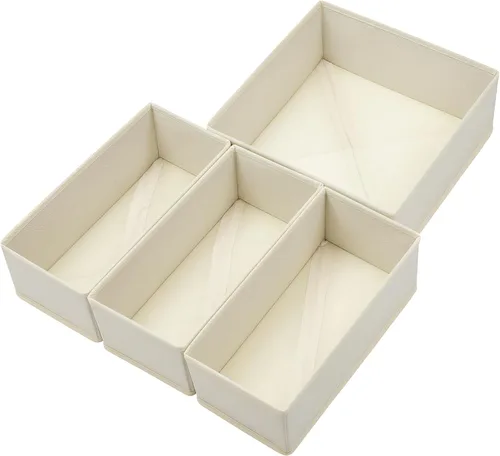 Bructhun - Juego de 4 organizadores de cajones de tela para ropa, ropa interior, calcetines y sujetadores, divisores de tocador de 11 pulgadas para
