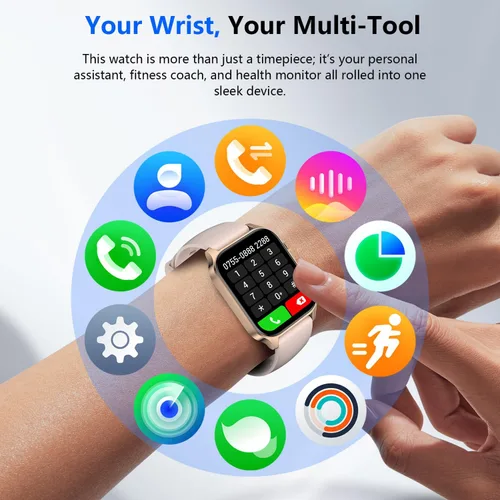 Miniatura 7 de FSTRF Reloj inteligente para hombres y mujeres, pantalla grande de 1.96 pulgadas, legible a la luz del sol, batería de 7 días y carga rápida de 15