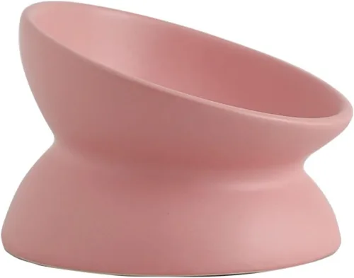 Miniatura 9 de Cuenco elevado de cerámica para gatos, cuencos de comida para gatos inclinados, de cerámica, apto para bigotes, antivómitos y reduce la carga