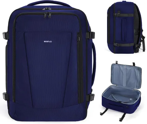 Miniatura 11 de ECOHUB United Airlines - Mochila de viaje pequeña de 17 pulgadas, bolsa de artículos personales de 16.7 x 10 x 8 pulgadas con 13 bolsillos con Negro