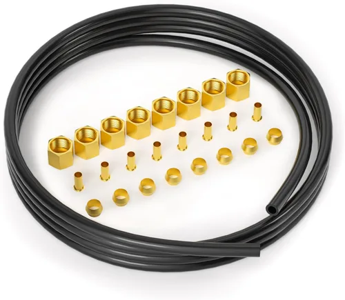 Miniatura 10 de GASHER Kit de tubo descargador de compresor de aire de 15 pulgadas, contiene casquillos de manga de 1/2 pulgada, inserto de compresión y tuerca