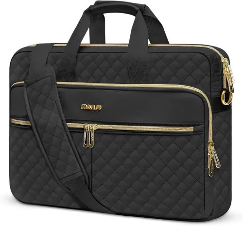 Miniatura 9 de MOSISO Bolsa para laptop de 13-13.3 pulgadas, maletín para mujeres y hombres, bolsa mensajera acolchada cuadrada para computadora de 14 pulgadas