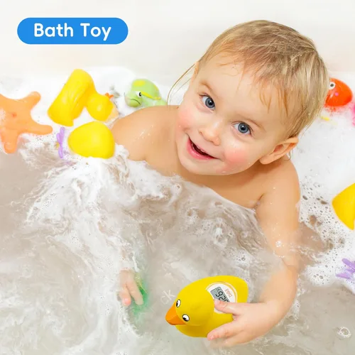 Miniatura 6 de b&h Termómetro digital de baño para bebé, termómetro flotante de temperatura de agua seguro para bebés y juguete para el baño del bebé, pantalla