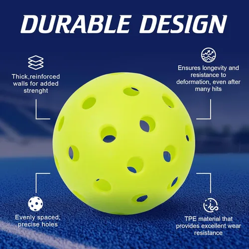 Miniatura 2 de Pickleball Balls 6 Pack 12 Pack- 40 Holes Outdoor Pickleball with Bag, Perfectly Balanced, High Bounce, Crack-Resistance，USAPA Standard - Multiple