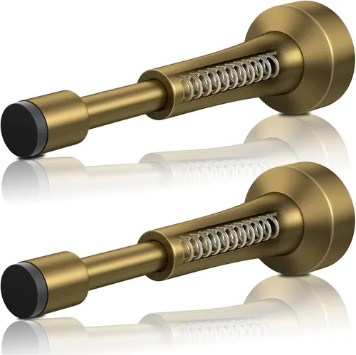 Miniatura 10 de 3 topes de puerta de resorte para pared, tope de puerta de 4.33 pulgadas para parte inferior de la puerta, topes de puerta de aluminio con punta