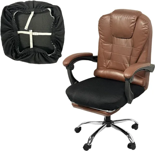 Miniatura 10 de NeColorLife Funda de terciopelo para silla de oficina con fundas para reposabrazos, funda elástica para silla de computadora de escritorio