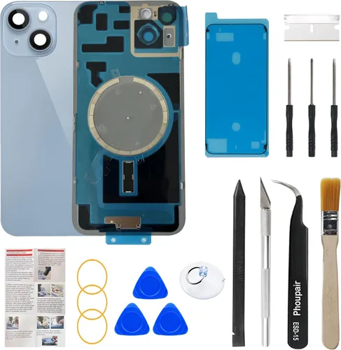 Miniatura 23 de Reemplazo de cristal trasero OEM compatible con iPhone 15 de 6.1 pulgadas con marco de cámara y lente de cámara + kit de herramientas de reparación