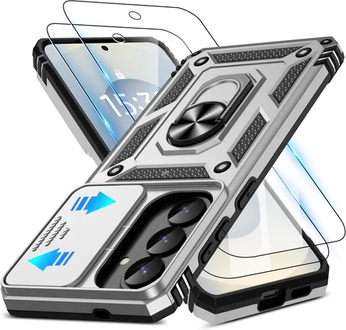 Miniatura 73 de ATUMP Funda para OnePlus Nord N200 5G con protector de pantalla HD con cubierta para cámara deslizante, soporte de anillo de rotación de 360°