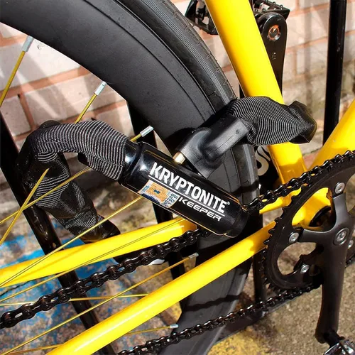 Miniatura 6 de Kryptonite Keeper 785 Cerradura de cadena para bicicleta, 2.8 pies de largo, cerradura de cadena para bicicleta antirrobo resistente con llaves